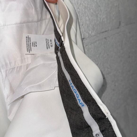 Haggar Men's 18 PRO Classic-Fit Expandable Waist Dress Pants White 42x29 $70 - Picture 9 of 10